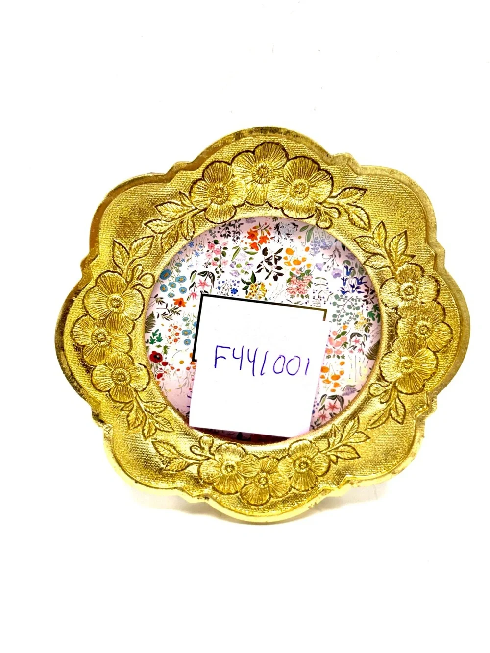 Vintage Style Gilded Picture Frame 4 x 4 Round Nicole Miller NYC Home F441001